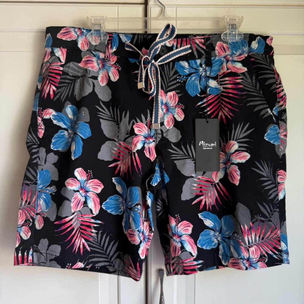 Mizumi Couture Kingdom Dreams Fleur Shorts Mens Size 34‎ Floral Print Hawaiian